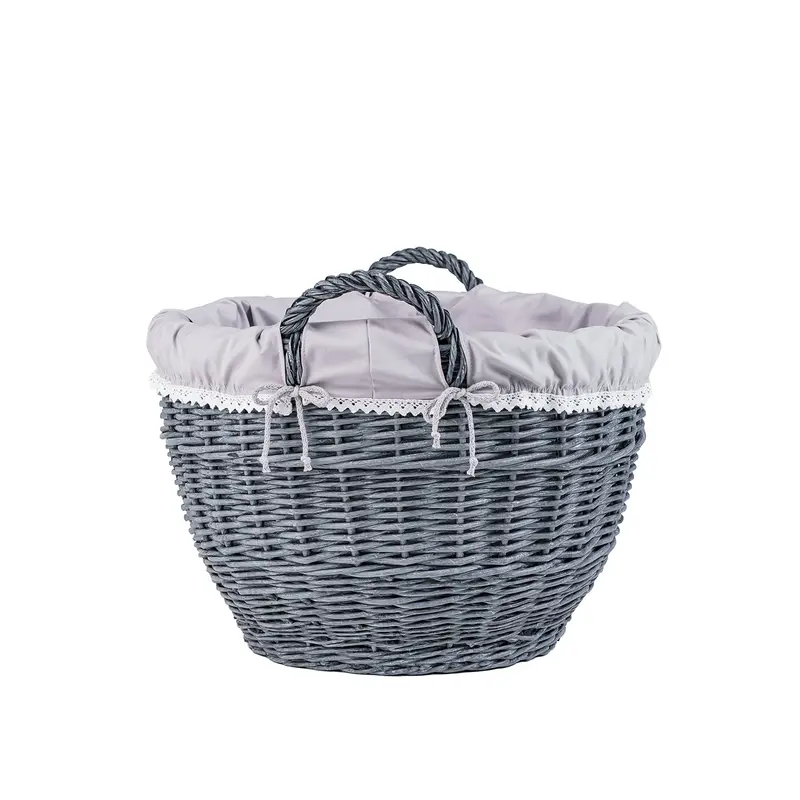 Viloria wicker laundry basket with gray lining TheWickerStories