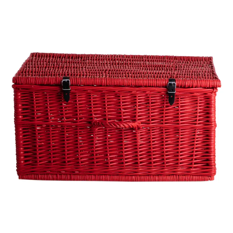 Viviana wicker suitcase with handle and clasp TheWickerStories