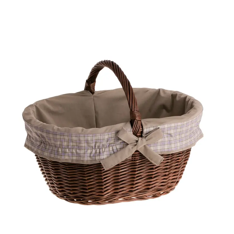 Walerissa wicker shopping basket, mushroom and picnic basket, decorative gift basket with trim TheWickerStories