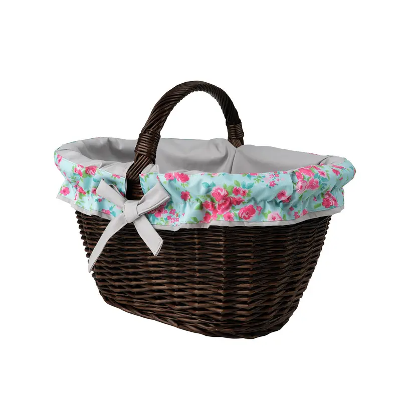 Walerissa wicker shopping basket, mushroom and picnic basket, decorative gift basket with trim TheWickerStories