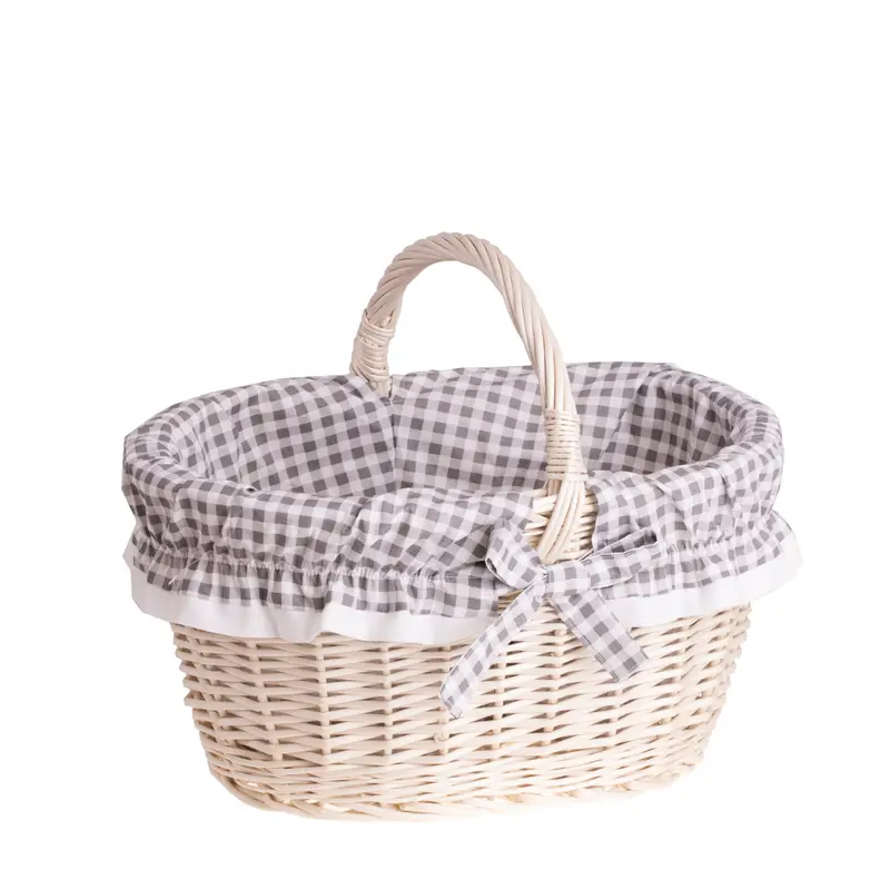 Walerissa wicker shopping basket, mushroom and picnic basket, decorative gift basket with trim TheWickerStories