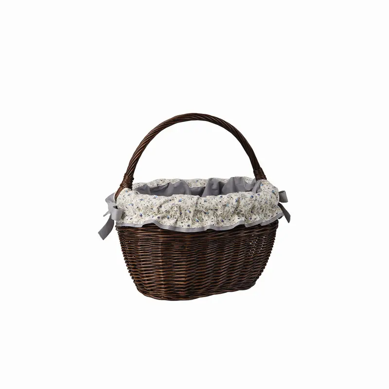 Walissa wicker shopping basket, mushroom and picnic basket, decorative gift basket with trim TheWickerStories