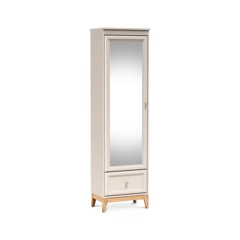 Wąska szafa z lustrem 55x193 do przedpokoju w stylu modern classic | Serena