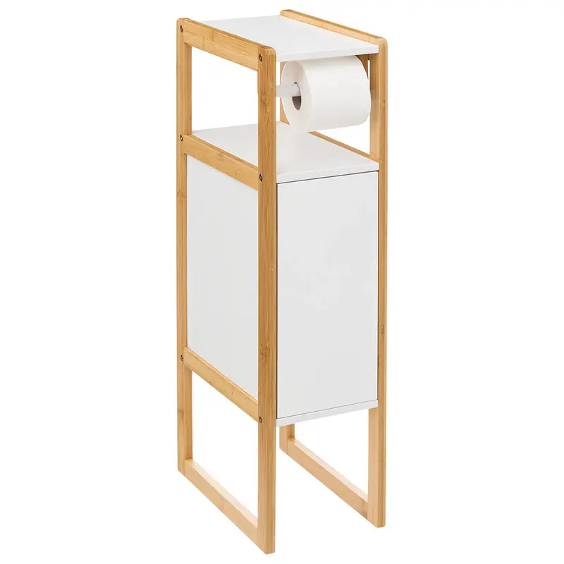 Wąska szafka na papier toaletowy NATUREO, bambusowy stelaż