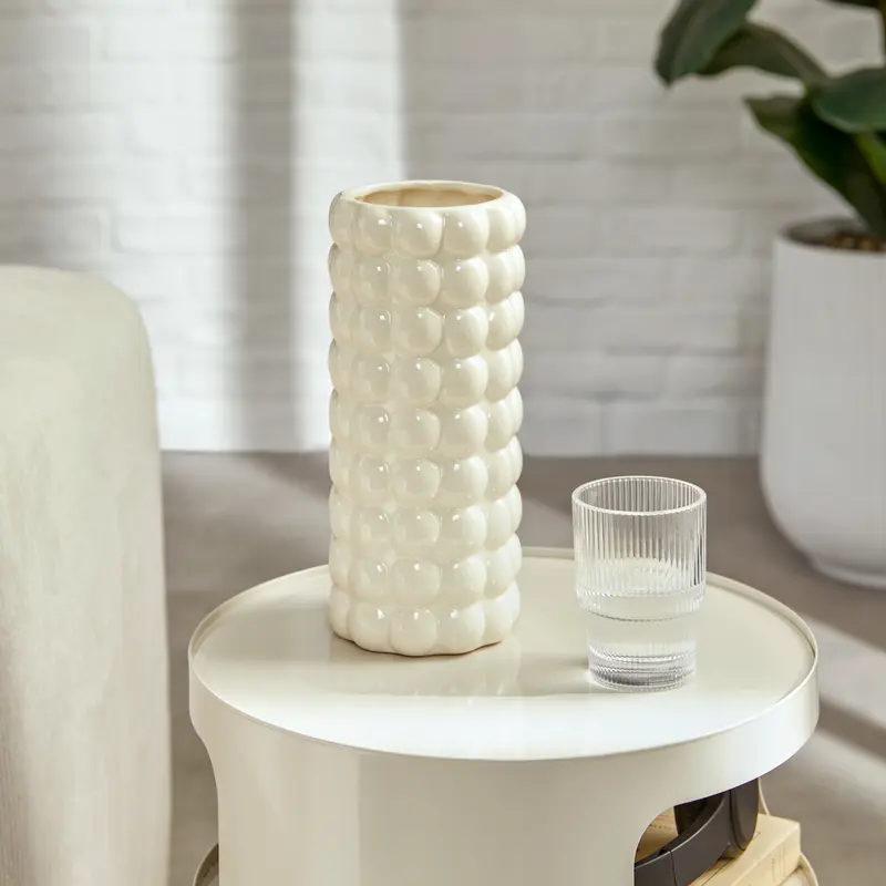 Wazon ceramiczny SKY, Ø 10,5 x 23 cm, biały