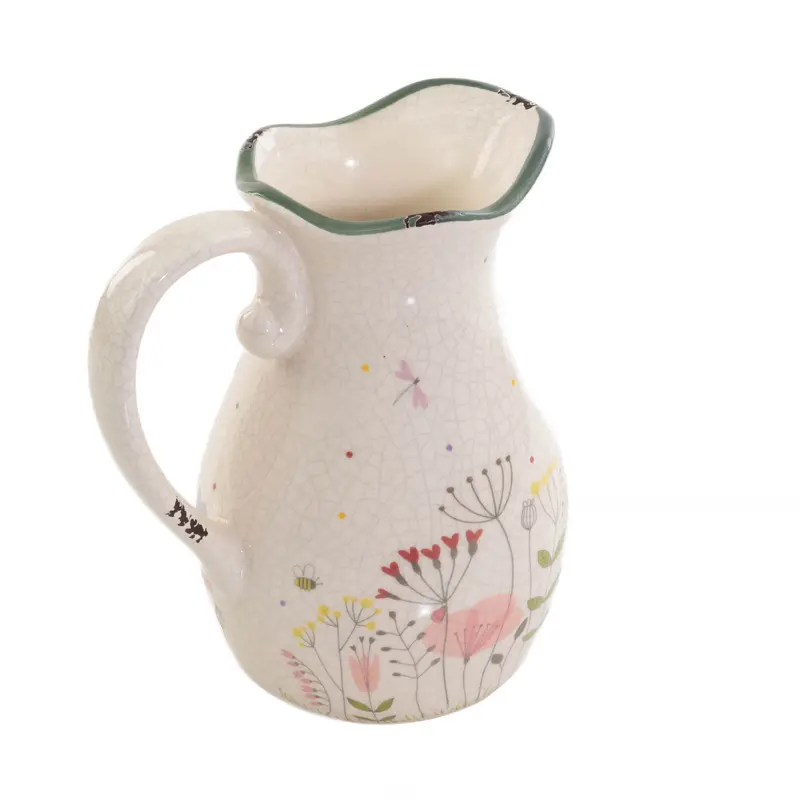 Wazon ceramiczny typu dzbanek FLORINA, biały, wys. 18 cm