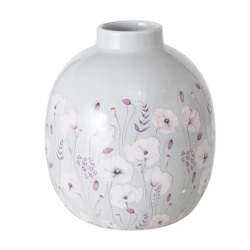 Wazon ceramiczny z malowanymi kwiatami, SARAH, 17 cm