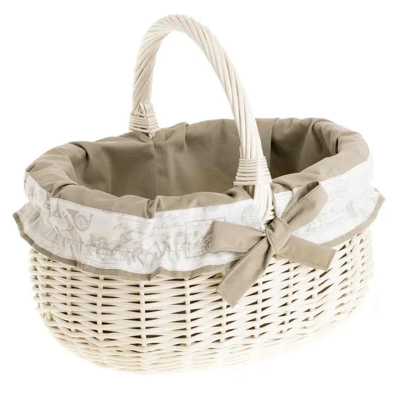 Werburga shopping basket with a wicker handle and beige trim TheWickerStories