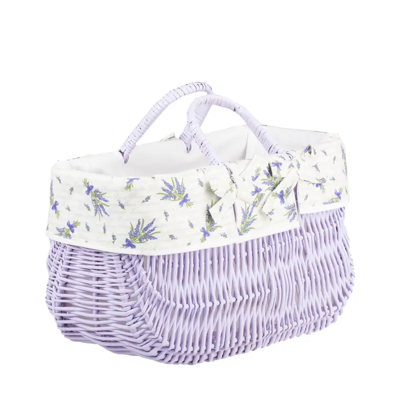 Werlissa wicker bag, women's handbag, picnic basket with handles and trim by TheWickerStories