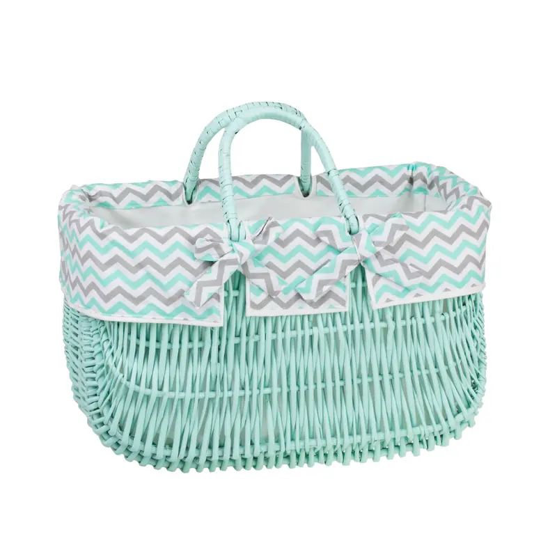 Werlissa wicker bag, women's handbag, picnic basket with handles and trim TheWickerStories