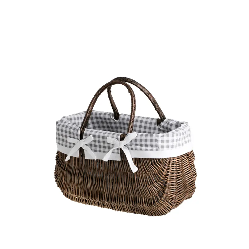 Werlissa wicker bag, women's handbag, picnic basket with handles and trim TheWickerStories