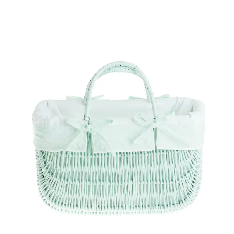 Werlissa wicker bag, women's handbag, picnic basket with handles and trim TheWickerStories