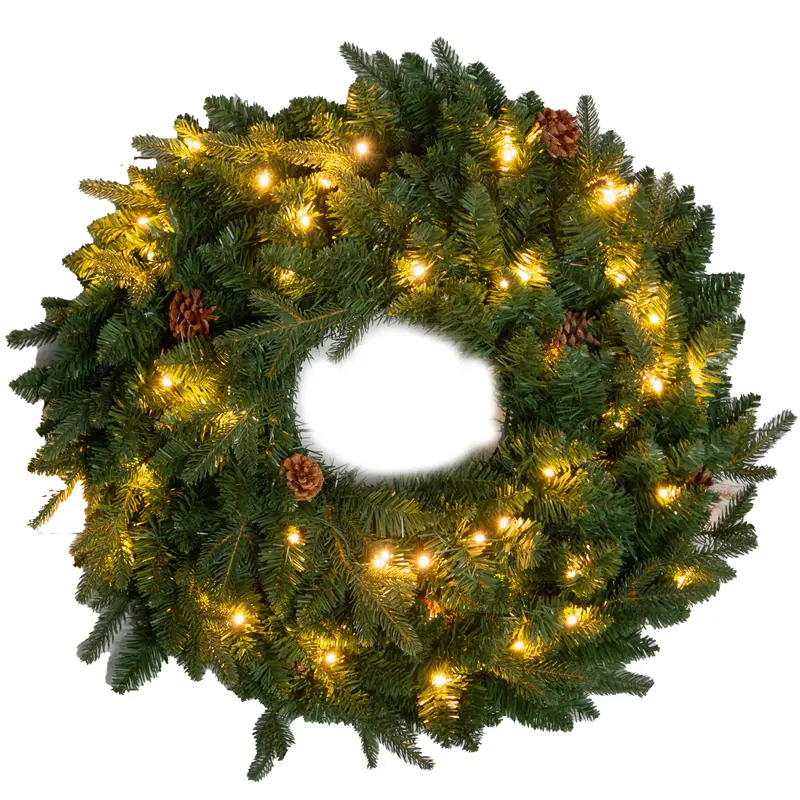 Wieniec świąteczny LED z szyszkami sosnowymi, Ø 60 cm