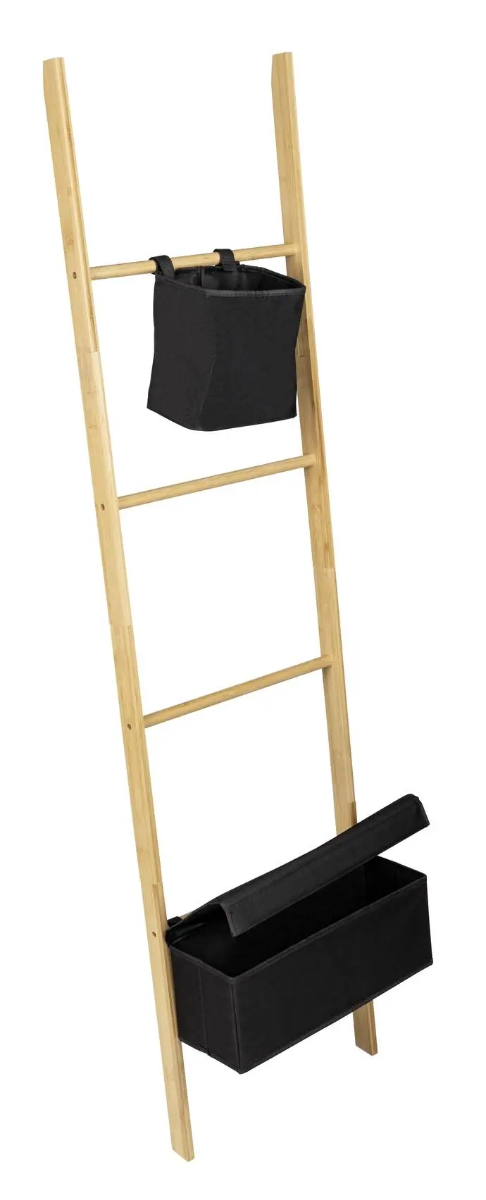 Wieszak na ręczniki, drabina z 2 przegródkami, bambus, Ecori, WENKO