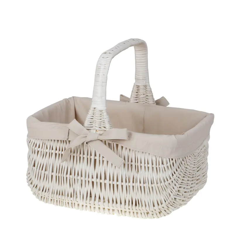 Willesia wicker shopping basket, mushroom and picnic basket, decorative gift basket with trim TheWickerStories