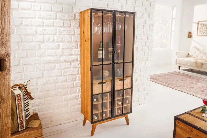 WITRYNA / BAREK NA WINO OPTYKA DREWNO JODŁOWE 150 CM / 41196  / INVICTA INTERIOR