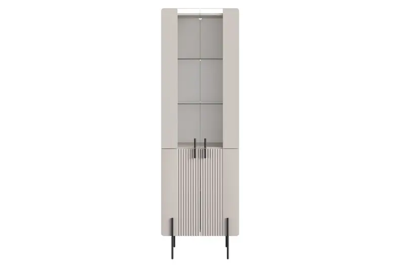 Witryna Malmi 60 cm - kaszmir / crema bianca / czarne nóżki
