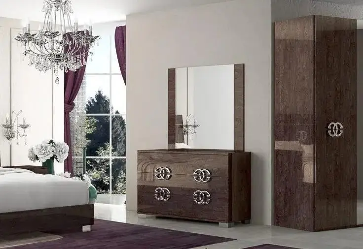 WŁOSKA KOMODA PRESTIGE UMBER BIRCH 3 SZUFLADOWA / STATUS ITALY