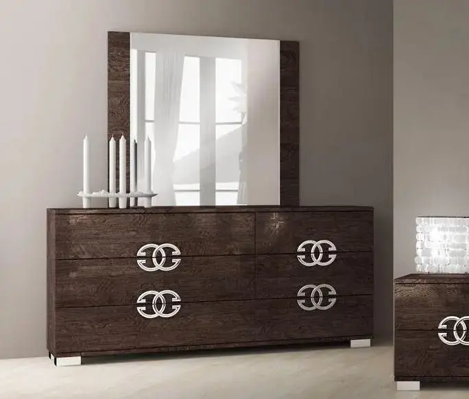 WŁOSKA KOMODA PRESTIGE UMBER BIRCH 6 SZUFLADOWA / STATUS ITALY