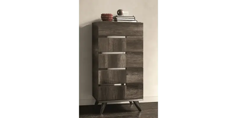 WŁOSKA KOMODA WYSOKA MEDEA VINTAGE OAK 5 SZUFLADOWA / STATUS ITALY