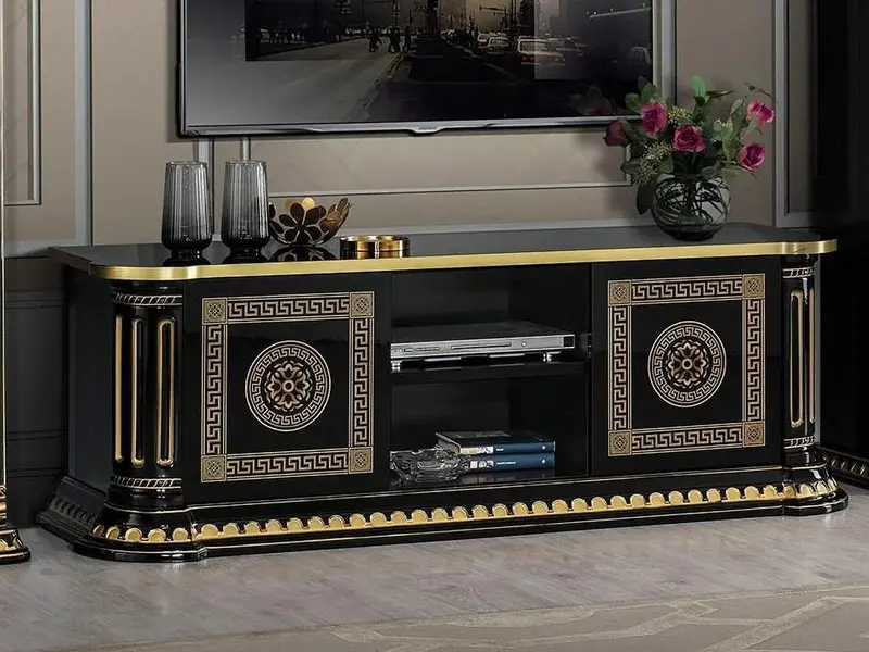 WŁOSKA NOWOCZESNA SZAFKA RTV AURORA CZARNA 172 CM / ACCA DESIGN