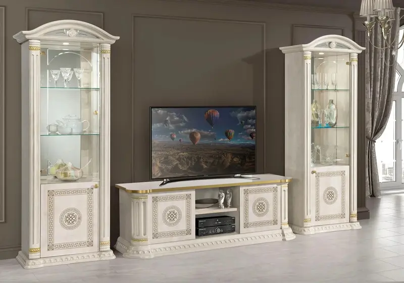 WŁOSKA NOWOCZESNA WITRYNA 1 DRZWIOWA AURORA BEŻOWA 79 CM / ACCA DESIGN