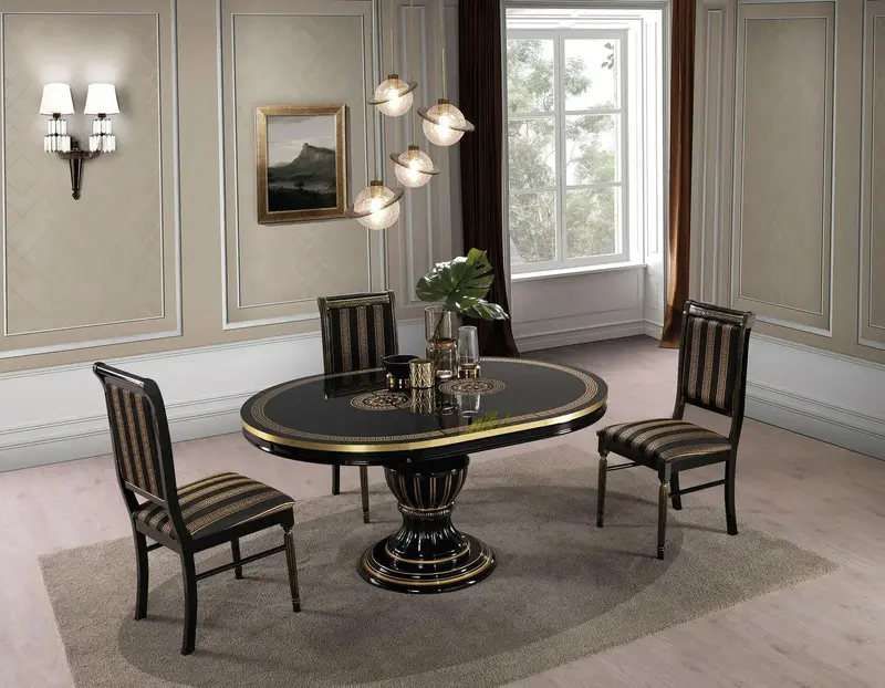 WŁOSKI NOWOCZESNY STÓŁ OKRĄGŁY ROZKŁADANY AURORA CZARNY 115 (160) CM / ACCA DESIGN