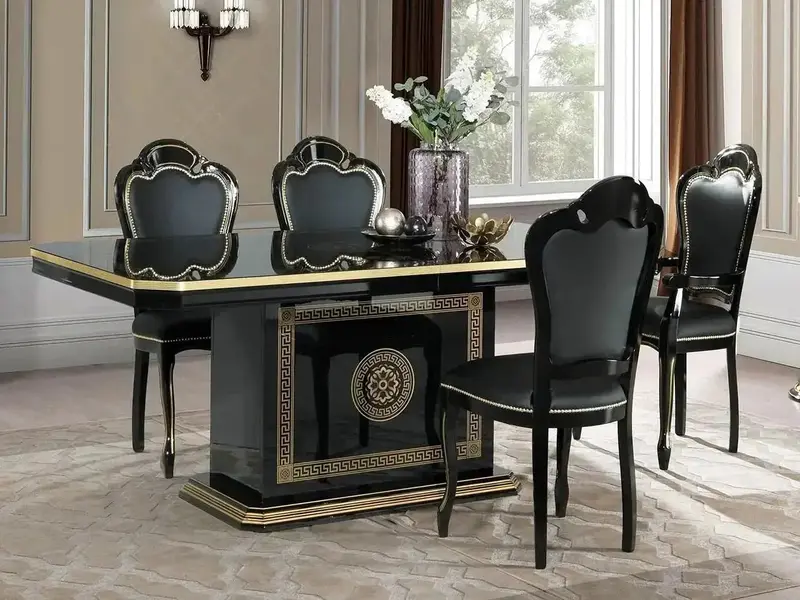WŁOSKI NOWOCZESNY STÓŁ ROZKŁADANY AURORA CZARNY 185 (230) CM / ACCA DESIGN