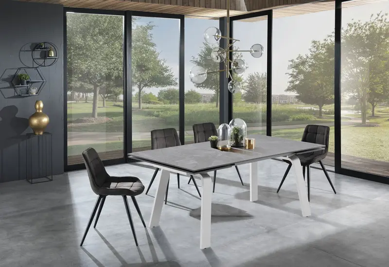 WŁOSKI STÓŁ ROZKŁADANY DEEM GREY MARBLE 160 (200-240) / 4655 /TM
