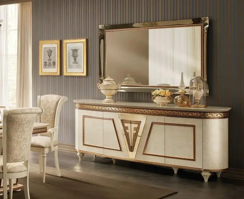 WŁOSKIE LUSTRO SZKLANE FANTASIA DUŻEJ W BŁYSZCZĄCEJ RAMIE 170 X 105 CM / ARREDOCLASSIC