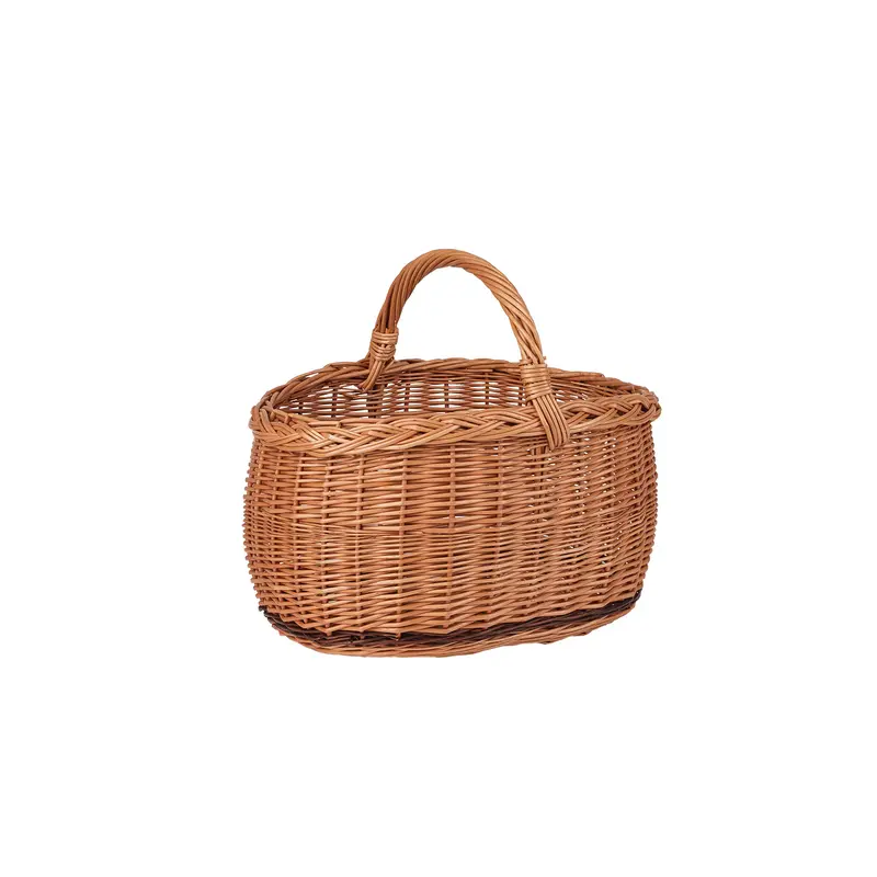 Wolteria wicker shopping basket with handle, handwoven TheWickerStories