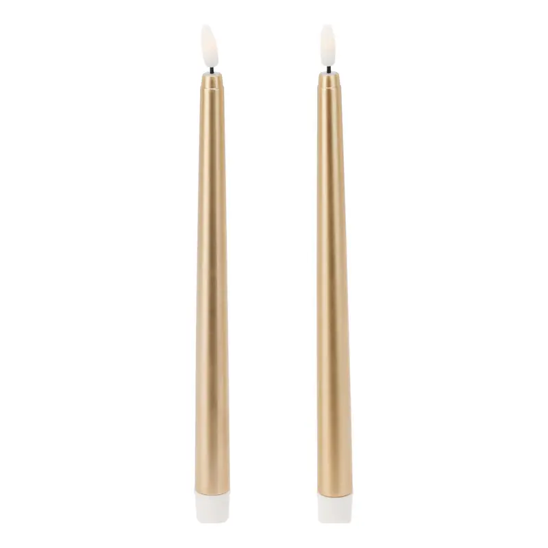 Woskowane świece stołowe z LED, 27 cm