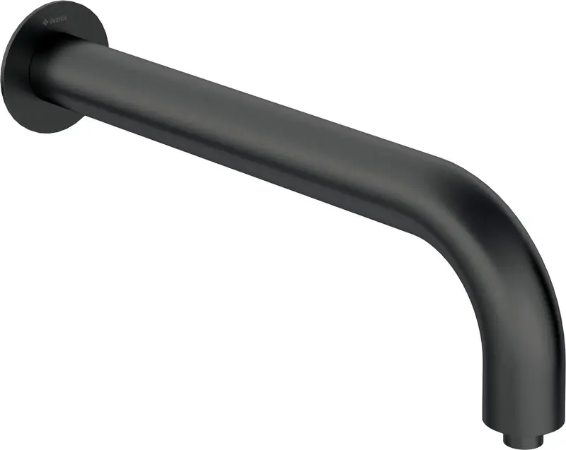 Wylewka prysznicowa ścienna - 380 mm Silia Czarny Mat