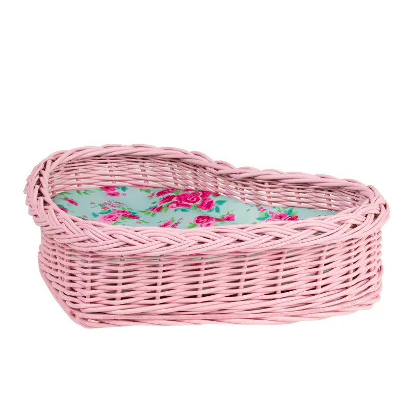 Zadaris small wicker basket with pink lining TheWickerStories