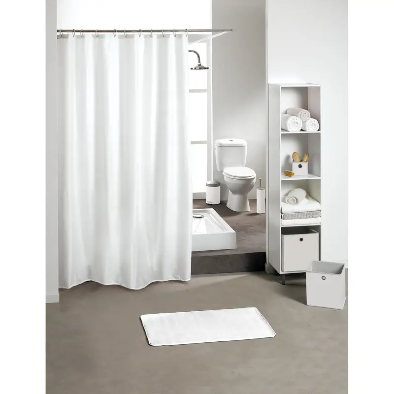 Zasłona prysznicowa VITAMINE SDB WHITE, 180 x 200 cm, biała