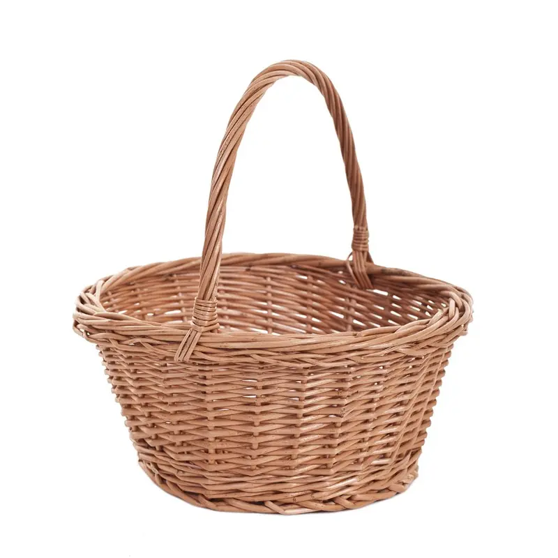 Zelia wicker Easter blessing basket with handle TheWickerStories
