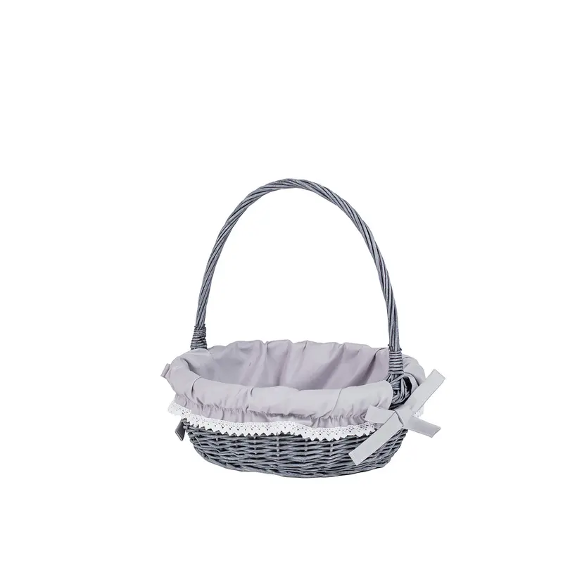 Zerena wicker display basket with gray trim TheWickerStories