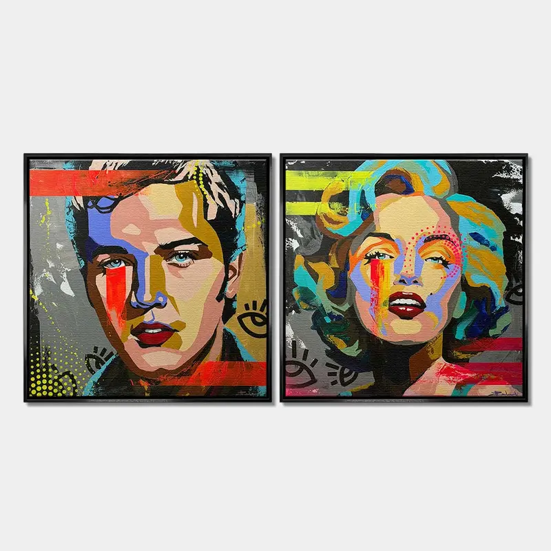 Zestaw 2 Obrazów Elvis & Monroe Zalew$ky