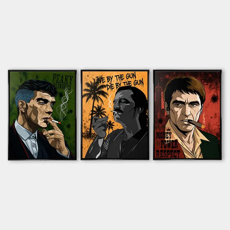 Zestaw 3 Obrazów Gangster Trio Irart