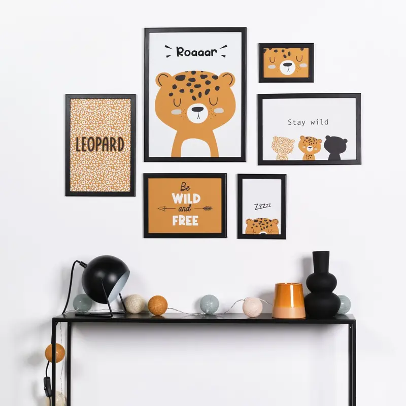 Zestaw 6 ramek na zdjęcia LEOPARD, MDF