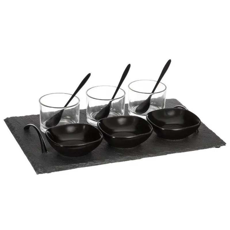 Zestaw BLACK MENU do przekąsek, dressingów i przystawek dla 3 osób - 10 elementów