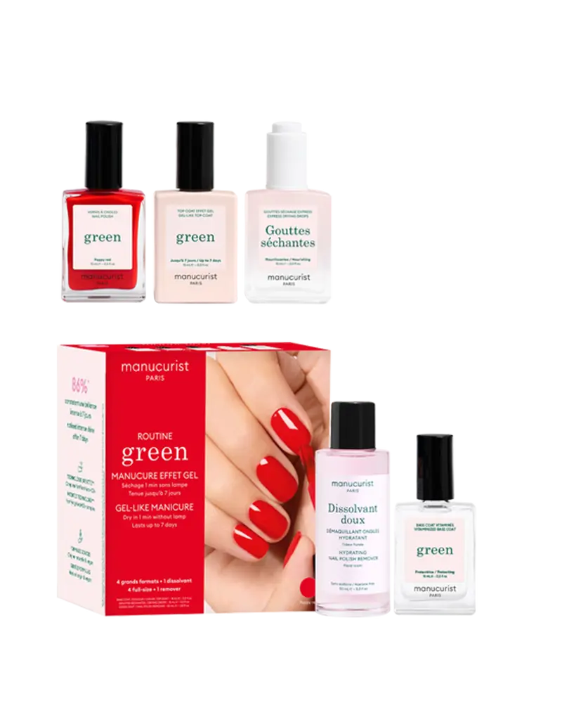 Zestaw do manicure Routine Green Poppy Red