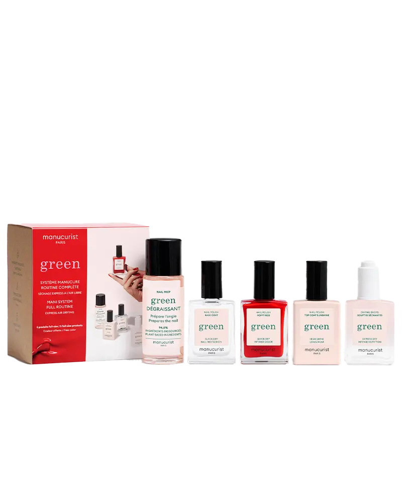 Zestaw do manicure SYSTEM GREEN Poppy Red