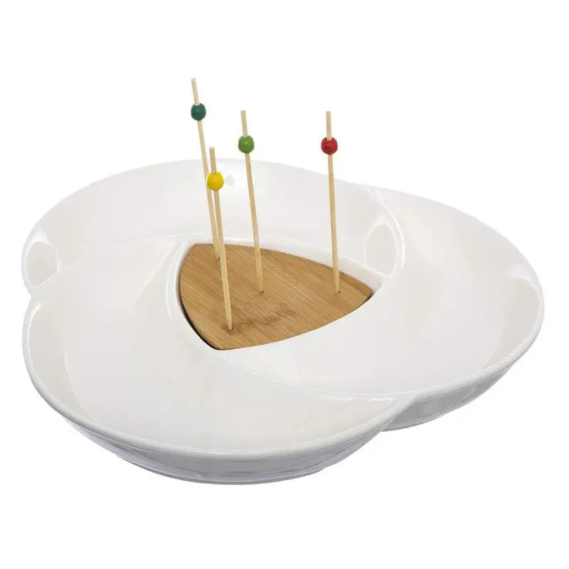 Zestaw do podawania przekąsek APERITIVE, ceramika, Ø 30 cm, kolor biały