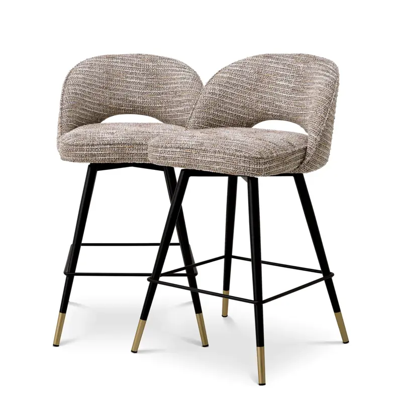 Zestaw dwóch hokerów Eichholtz Cliff w kolorze Mademoiselle beige