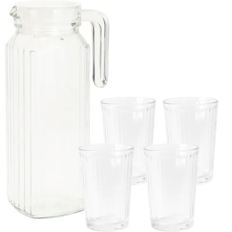 Zestaw dzbanek i 4 szklanki, 1,1 l + 200 ml