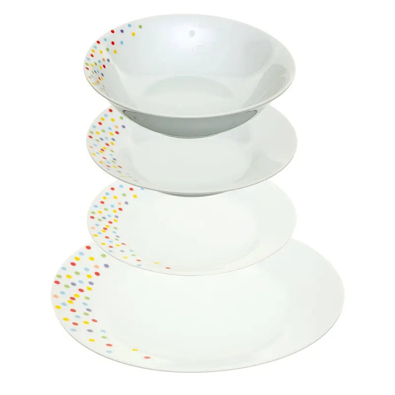 Zestaw naczyń obiadowych z porcelany CONFETTI, 19 elementów