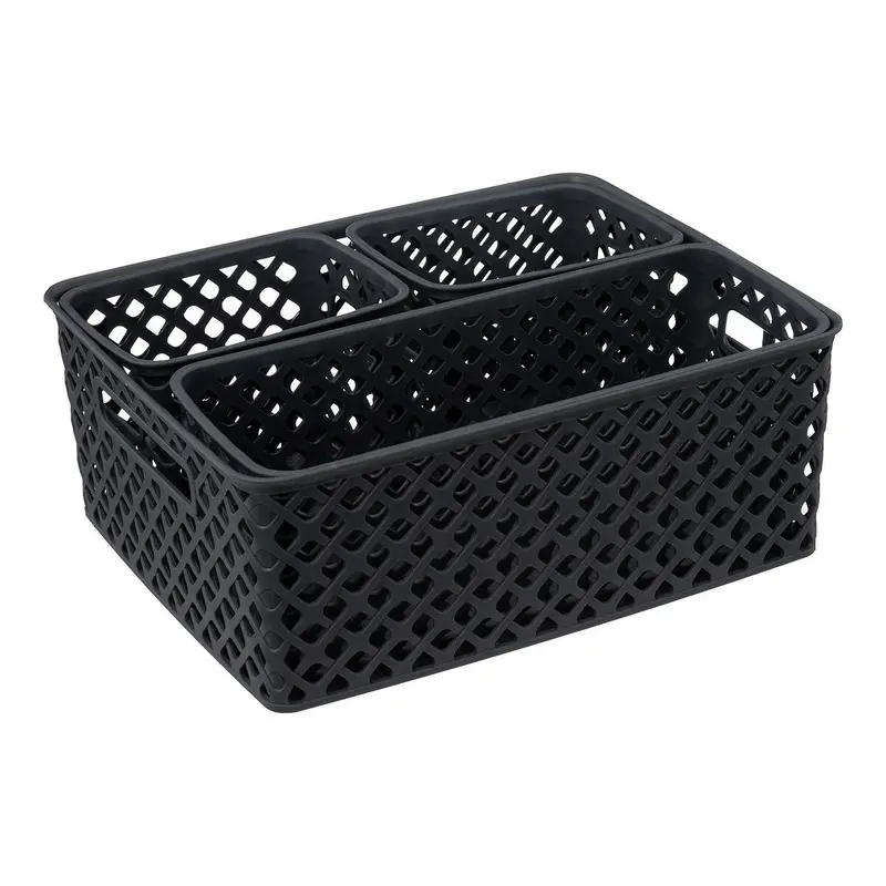 Zestaw plastikowych koszyczków do przechowywania FOLK, 4 szt.