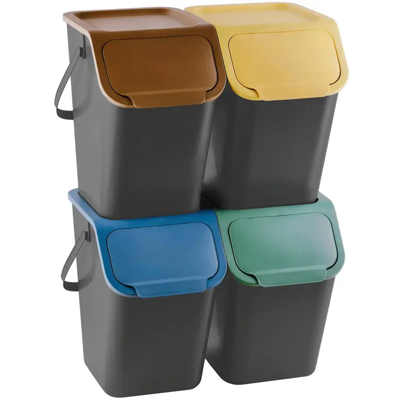 Zestaw pojemników na odpady, 4 sztuki, 25l, BINI
