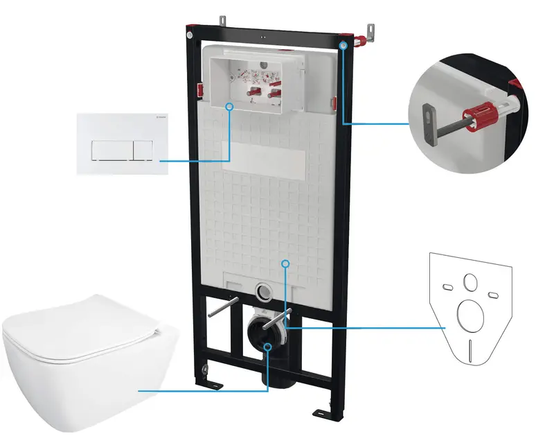 Zestaw WC podtynkowy 6 w 1 Hiacynt New Biały Mat
